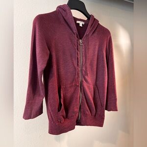 Burgundy Zip-Up Hoodie by James Perse